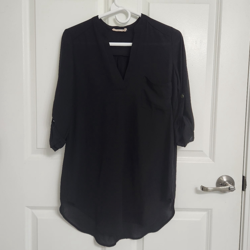 Black V Neck Blouse
